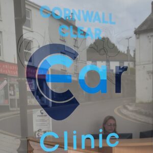 View of Cornwall Clear clinic window
